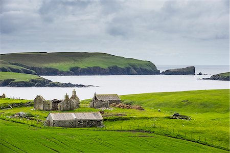 Abandonded farm, Shetland Islands, Scotland, United Kingdom, Europe Stockbilder - Lizenzpflichtiges, Bildnummer: 841-09076806