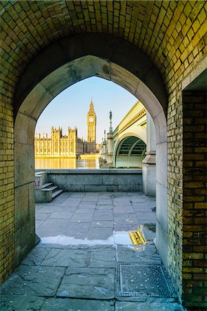 europe landmark nobody - Big Ben, the Palace of Westminster and Westminster Bridge, London, England, United Kingdom, Europe Stock Photo - Rights-Managed, Code: 841-09086018