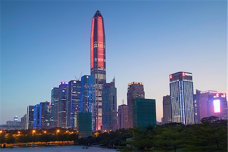 Ping An International Finance Centre, world's fourth tallest building in 2017 at 600m, and Civic Square, Futian, Shenzhen, Guangdong, China, Asia Stock Photo - Rights-Managed, Code: 841-09086528