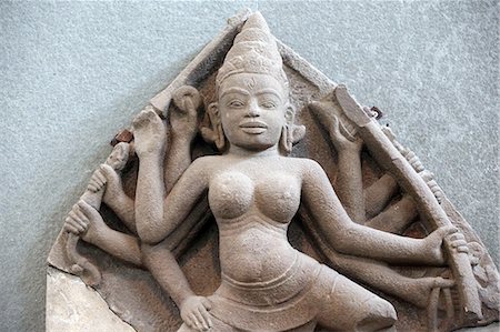 danang - Durga statue from the 10th century, Museum of Cham Sculpture, Danang, Vietnam, Indochina, Southeast Asia, Asia Fotografie stock - Rights-Managed, Codice: 841-09108201