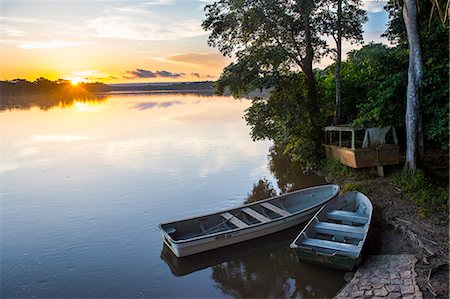 Sunset over the Sangha River flowing through the Dzanga-Sangha Special Reserve, UNESCO World Heritage Site, Central African Republic, Africa Stock Photo - Rights-Managed, Code: 841-09119206