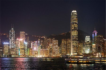 simsearch:841-06031984,k - Hong Kong skyline at night showing the financial centre on Hong Kong Island with Bank of China Tower and Two International Finance Centre (2IFC), Hong Kong, China, Asia Stock Photo - Rights-Managed, Code: 841-09119246