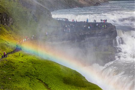 simsearch:841-08438553,k - Tourists visiting iconic Gullfoss (Golden Falls), Olfusa River in southwest Iceland, Polar Regions Photographie de stock - Rights-Managed, Code: 841-09135123