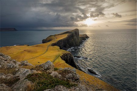 dramatic landscape - Neist Point Lighthouse, Glendale, Isle of Skye, Highland Region, Inner Hebrides, Scotland, United Kingdom, Europe Stock Photo - Rights-Managed, Code: 841-09135246