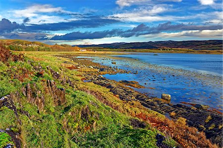 A view across the remote Loch Na Cille at low tide in the Scottish Highlands, Scotland, United Kingdom, Europe Stock Photo - Rights-Managed, Code: 841-09135278