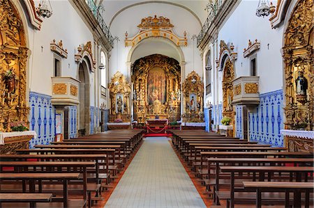 empty pew - Santa Marinha Church, Gaia District, Porto City, Portugal, Europe Stock Photo - Rights-Managed, Code: 841-09135398