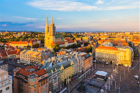 View of Ban Jelacic Square and Cathedral of the Assumption of the Blessed Virgin Mary, Zagreb, Croatia, Europe Stock Photo - Rights-Managed, Code: 841-09147408