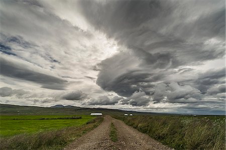 storm clouds horizon - Supercell storm, Bogarnes, Iceland, Polar Regions Foto de stock - Con derechos protegidos, Código: 841-09147449
