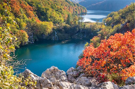 Elevated view from a lookout over the Lower Lakes inside Plitvice Lakes National Park, UNESCO World Heritage Site, Croatia, Europe Foto de stock - Con derechos protegidos, Código: 841-09147554