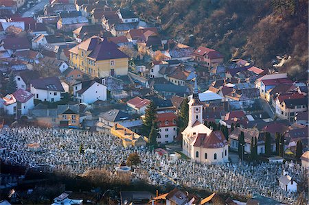 romanian culture - Hilltop view of church cemetery, Brasov, Romania, Europe Stock Photo - Rights-Managed, Code: 841-09155127