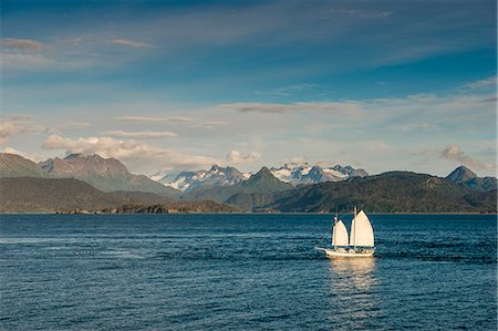 Scenery, Homer, Harding Icefield, Kachemak Bay, Kenai Fjords National Park, Alaska, United States of America, North America Stock Photo - Rights-Managed, Code: 841-09155262