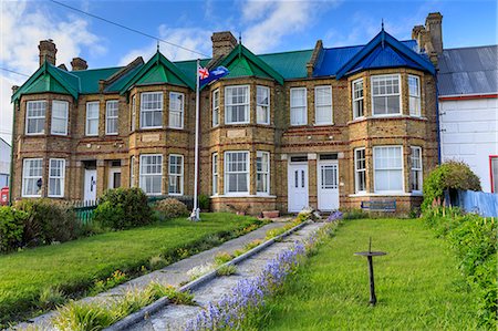 simsearch:841-08860748,k - Historic Jubilee Villas, Victorian British terraced houses, Falklands flag, Stanley, Port Stanley, Falkland Islands, South America Stock Photo - Rights-Managed, Code: 841-09162992