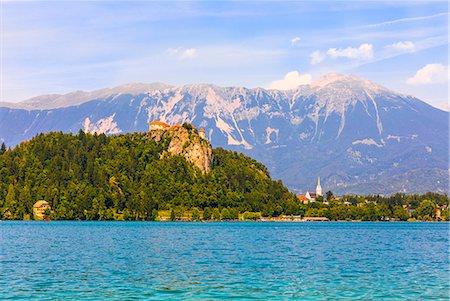 Lake Bled and Bled Castle, Slovenia, Europe Foto de stock - Direito Controlado, Número: 841-09163063