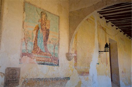 simsearch:841-08887341,k - Late 16th century mural, Convent of San Antonio de Padua, completed 1561, Izamal, Yucatan, Mexico, North America Fotografie stock - Rights-Managed, Codice: 841-09163275