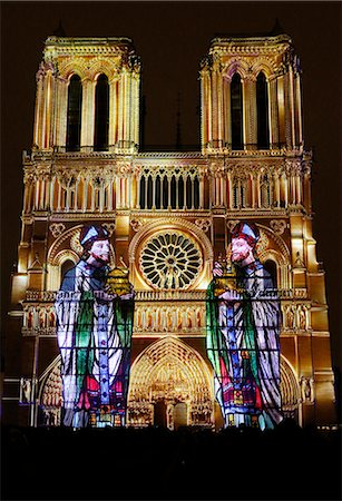 simsearch:841-03675953,k - Sound and Light show at Notre Dame de Paris Cathedral, UNESCO World Heritage Site, Paris, France, Europe Stock Photo - Rights-Managed, Code: 841-09163341