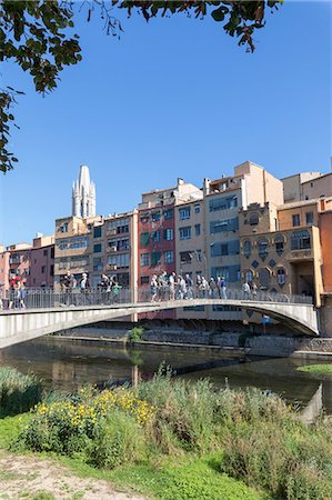 Princess Bridge on River Onyar, Girona, Catalonia, Spain, Europe Stock Photo - Rights-Managed, Code: 841-09174568