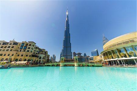 Burj Khalifa and Dubai Mall, Downtown, Dubai, United Arab Emirates, Middle East Stock Photo - Rights-Managed, Code: 841-09174633