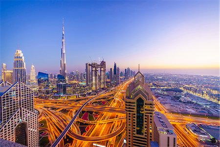 simsearch:841-05795671,k - Dubai skyline with Burj Khalifa and Sheikh Zayed Road Interchange, Dubai, United Arab Emirates, Middle East Stock Photo - Rights-Managed, Code: 841-09174675