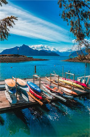 simsearch:841-09055241,k - View of canoe boat dock in How Sound at Furry Creek off The Sea to Sky Highway near Squamish, British Columbia, Canada, North America Stock Photo - Rights-Managed, Code: 841-09174740