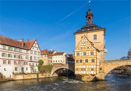 The old town hall of Bamberg, UNESCO World Heritage Site, Upper Franconia, Bavaria, Germany, Europe Fotografie stock - Rights-Managed, Codice: 841-09174754