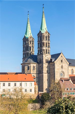 View to the Cathedral of Bamberg, Bamberg, UNESCO World Heritage Site, Upper Franconia, Bavaria, Germany, Europe Stockbilder - Lizenzpflichtiges, Bildnummer: 841-09174759