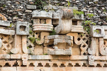 Chac Rain God Mask, Palace, Labna Archaeological Site, Mayan Ruins, Puuc style, Yucatan, Mexico, North America Photographie de stock - Rights-Managed, Code: 841-09174919