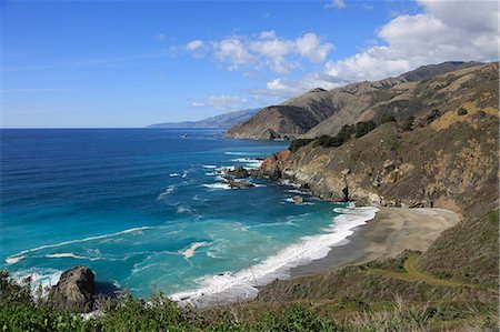 Big Sur Coastline, Pacific Ocean, California, United States of America, North America Stock Photo - Rights-Managed, Code: 841-09174939