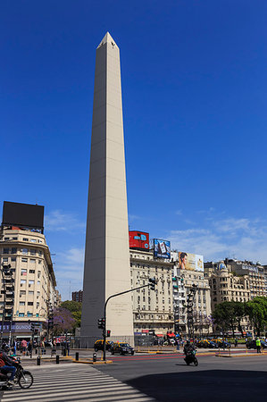 plaza de la republica - Obelisco, iconic monument, Plaza de la Republica, Avenue 9 de Julio, Congreso and Tribunales, Buenos Aires, Argentina, South America Stock Photo - Rights-Managed, Code: 841-09183468