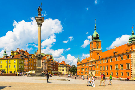 Sigismund's Column and Royal Castle in Plac Zamkowy (Castle Square), Old Town, UNESCO World Heritage Site, Warsaw, Poland, Europe Stock Photo - Rights-Managed, Code: 841-09183532