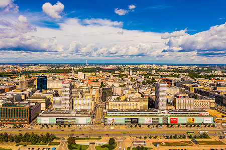 simsearch:841-08211729,k - Elevated view of Warsaw, City Centre, Warsaw, Poland, Europe Foto de stock - Con derechos protegidos, Código: 841-09183545