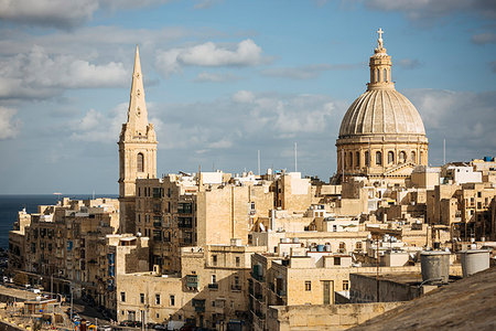 simsearch:841-09055695,k - Dome of Basilica of Our Lady of Mount Carmel, Valletta, Malta, Europe Foto de stock - Con derechos protegidos, Código: 841-09183855