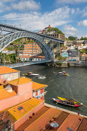 Dom Luis I Bridge over Douro River, Porto, Portugal, Europe Stock Photo - Rights-Managed, Code: 841-09194407