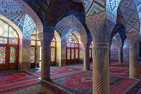 shiraz - Nasir-ol-Molk Mosque (Rose Mosque), Shiraz, Iran, Middle East Foto de stock - Direito Controlado, Número: 841-09194515