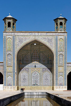 shiraz - The Vakil Mosque situated to the west of the Vakil Bazaar, Shiraz, Iran, Middle East Foto de stock - Direito Controlado, Número: 841-09194512