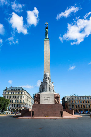 riga statues - Monument of Freedom, Riga, Latvia, Baltic States, Europe Stock Photo - Rights-Managed, Code: 841-09204142
