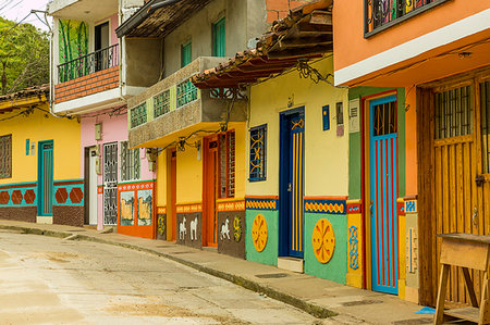 simsearch:841-05782600,k - A typically colourful street with traditional buildings in the picturesque town of Guatape, Colombia, South America Stock Photo - Rights-Managed, Code: 841-09204164