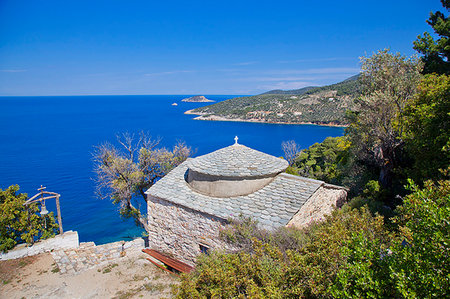 Holy Monastery of Agioi Anargyroi, Alonissos Island, Sporades, Greek Islands, Greece, Europe Fotografie stock - Rights-Managed, Codice: 841-09205337