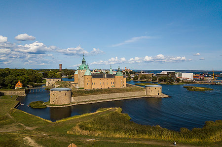 Aerial of Kalmar Castle, Kalmar, Sweden, Scandinavia, Europe Foto de stock - Con derechos protegidos, Código: 841-09229570