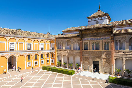 people of seville spain - Palacio del Rey Don Pedro inside the Royal Alcazars, UNESCO World Heritage Site, Seville, Andalusia, Spain, Europe Stock Photo - Rights-Managed, Code: 841-09229804
