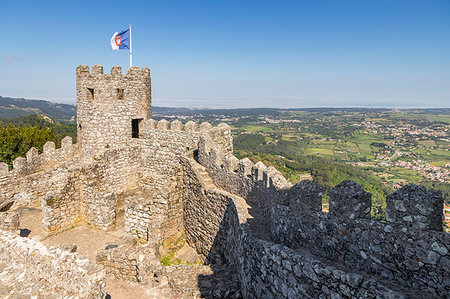 The Moorish Castle above Sintra, UNESCO World Heritage Site, Sintra, Portugal, Europe Stock Photo - Rights-Managed, Code: 841-09229836