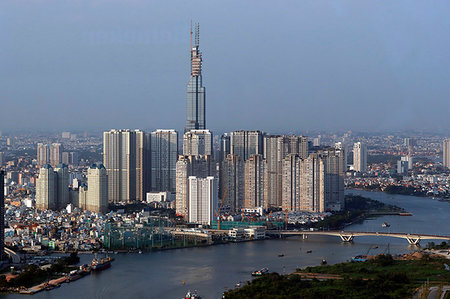 Saigon River and cityscape of Ho Chin Minh City, Vietnam, Indochina, Southeast Asia, Asia Stock Photo - Rights-Managed, Code: 841-09229989