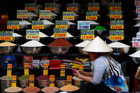 Vietnamese woman at market, dry food stall, Ho Chi Minh City, Vietnam, Indochina, Southeast Asia, Asia Foto de stock - Con derechos protegidos, Código: 841-09229992