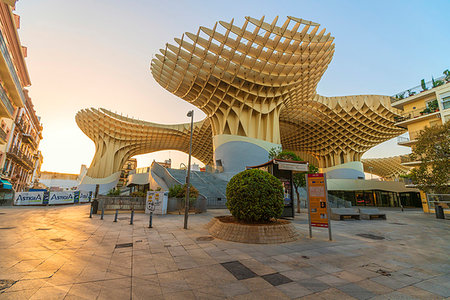 Plaza Mayor, the lower level of the Metropol Parasol, Plaza de la Encarnacion, Seville, Andalusia, Spain, Europe Stock Photo - Rights-Managed, Code: 841-09241945