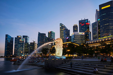 simsearch:841-09242341,k - Merlion, emblem of the city, Marina Bay, city center, financial district with its skyline, Singapore, Southeast Asia, Asia Photographie de stock - Rights-Managed, Code: 841-09242343