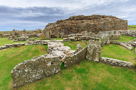 simsearch:841-09076801,k - Broch of Gurness, Iron Age complex, prehistoric settlement, Eynhallow Sound, Orkney Islands, Scotland, United Kingdom, Europe Photographie de stock - Rights-Managed, Code: 841-09255666