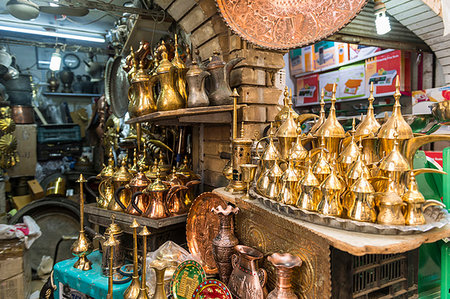 Copper pots for sale, Copper bazaar, Baghdad, Iraq, Middle East Stock Photo - Rights-Managed, Code: 841-09255752