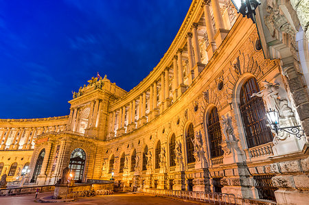 Hofburg at night, Vienna, Austria, Europe Foto de stock - Con derechos protegidos, Código: 841-09255832