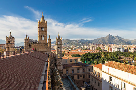 simsearch:841-03502520,k - View from the rooftop of Palermo Cathedral over the city centre, Palermo, Sicily, Italy, Europe Foto de stock - Direito Controlado, Número: 841-09255927