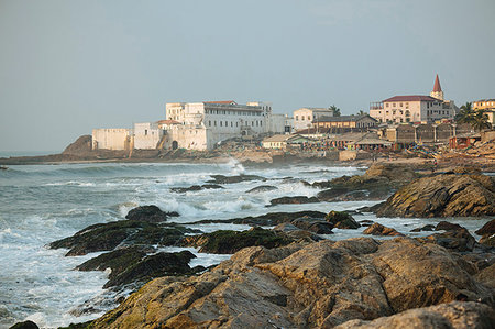 people of ghana africa - View of coast and Cape Coast Castle, Cape Coast, Ghana, Africa Stock Photo - Rights-Managed, Code: 841-09257131