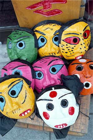 simsearch:841-02918975,k - Papier mache masks for sale, East Gate market, Seoul City, South Korea, Asia Foto de stock - Con derechos protegidos, Código: 841-02704066